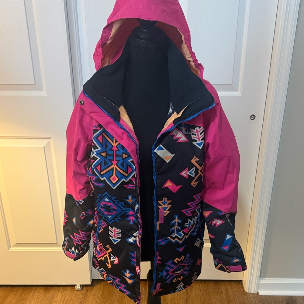 Columbia Youth Girls XL Bugaboo Jacket - Pink and Black - Jacket Only